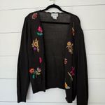 Vintage Nell Flowers Women’s Medium Floral Embroidered Cardigan Sweater Photo 0