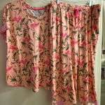 Cuddl Duds Comfort Code Womens 2pc Pajamas Set L Top Pants Flamingos Print Pink Size L Photo 0