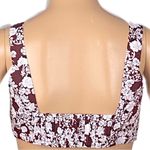 ZARA burgundy and white floral bralette/crop top with large buckle. Small. EUC Photo 5