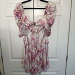 For Love & Lemons  White and Pink Floral Lucia Mini Dress Size L Photo 5