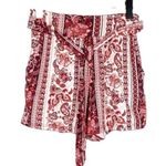 Shosho Boho Paisley Print Paperbag Shorts with Drawstrings Photo 0