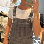 RVCA Grey Striped Overall Shorts Photo 2