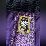Free People Women’s Purple Silk Open-Crocheted Top Tie-Back Size Small Photo 5