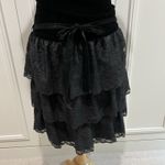 Black Velvet Lace Tiered Women's Dress Whimsigoth Fairy Grunge Vampy Peasant Photo 2
