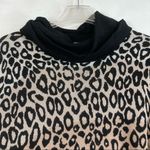 Joseph A. womans size large brown black leoprd print ruffle sweater cowl neck Photo 1