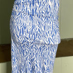 Diane Von Furstenberg DVF X Target A Line Sea‎ Twig Blue White Midi Skirt Ruching Women's Size XXS Photo 0