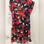 All in Favor  small rose tie front romper floral fushia and black Photo 6