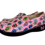 Alegria ‎ Keli Sugar Skulls Pink Nursing Clogs Día de los Muertos Shoes Size 38 Photo 0