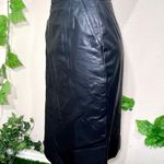 Bermans Black Leather Pencil Skirt Pockets Size 6 Photo 4