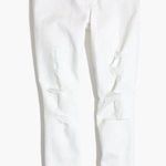 Madewell 9’’ High Rise Skinny Crop Frayed Distressed Jeans in White Size 31 Photo 3