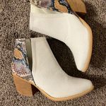arider girl White and Snake Skin Booties  Photo 1