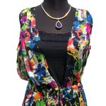 Cache  Silk Floral Tunic + Black Stretch Cami Lot 2 Top New Self Belt NWT $118 Photo 1
