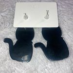 Earrings Black & Orange Cat Sparkly Pumpkin Jack Photo 2