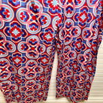 MELLODAY  Printed Wide Leg Patterned Pocket Jumpsuit Size XL Red Blue Photo 5