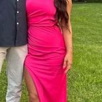 VICI Extra Small Fuschia pink satin maxi dress Photo 9