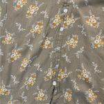 Hippie Rose  Floral Tan Blouse with Crochet Detail Photo 3