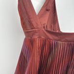 BCBGMAXAZRIA BCBG Generation Red Multi Halter Dress Pleated Mini Cocktail Size 4 Photo 13
