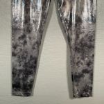 Beyond Yoga Women L Silver Black Tie Dye Foil Shine High Waisted Midi Leggings Photo 1