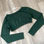 Outdoor Voices Top scult longsleeve crop womens Green (large) activewear workout Photo 3