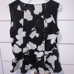 NY & Company navy blue & white floral blouse Photo 1