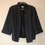 Dress Barn Blazer Denim Ruffled Collar Jacket 3/4 Sleeves Sz 18/20W GUC PLUS Sz Photo 1