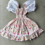 Chamber of Pastel Custom Baby Doll Hello Kitty Puff Sleeve Dress Size Med ♣️ White Photo 3