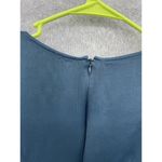 ZARA  Women's Dress Solid Teal Long Sleeve V Neck Size Medium Ruched Front Photo 2