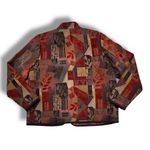 Coldwater Creek Vtg  Tapestry Style Jacket Zipper Closure Sz L Earth Tones Photo 1