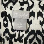 Chico's ‎ Everyday V-Neck TShirt Size 2/Large Black White Pattern Pima Cotton Photo 3
