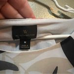 Worthington Boatneck Blouse White Black Palm Print M Photo 9