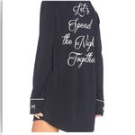 Wildfox  Couture‎ Let's Spend The Night Together Black Sleep Shirt Medium Photo 2