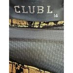Club L Gold Shimmer Mesh Sleeve Body con Dress Size 14 Gold Black Long Sleeve Photo 4