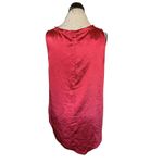 Lilla P Womens Tank Top Sz XL Satin Red Shark Bite Hem Holiday Christmas Edgy Photo 5