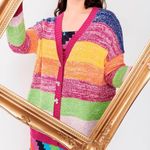 Olivia Rubin Mika rainbow stripe sequin cardigan sweater size S small Photo 13