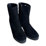 Valdini  Elegant Black Suede Block Heeled Bootie Boots Size 7 Photo 1