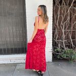 B Darlin  Beautiful Red lace open back maxi dress gown size small  Photo 1