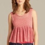 Free People X-Small Park Slope Tank-Babydoll-Lace-Sheer- Rustic Rose - Peplum Photo 0