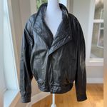Vintage 80s Bermans Black Leather Bomber Jacket Thinsulate Lined Sz Medium Tall Photo 12