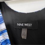 Nine West  Blue & White Abstract Print Ruched Bodycon Dress Size 6 EUC Photo 2