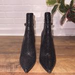 Schutz Bette Heeled Ankle Booties Croc Elegant Black Stiletto Ankle Boots Photo 7