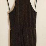 MINKPINK | Black & Gold Sparkle High Neck Romper Photo 2