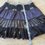 Free People  Crochet Knit Mixed Media Mini Skirt Women's 2 y2K 100%‎ Cotton Boho Photo 6