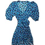 ZARA Blue Floral Belted Faux Wrap Dress BLOGGER FAVORITE Size Small Photo 3