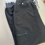 FIGS  Women's Black Jogger Pants with Gray Drawstring Photo 0