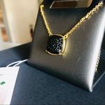 Kate Spade  New York Black Pavé Stone Pendant Necklace Gold Tone NWT Photo 1