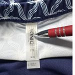 Yonique Swimsuit Set Skirted Bottom Navy White Floral Womens Sz M 14W Tankini Blue Photo 2