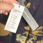 Zanzea NWT Button Down V Neck 3/4 Sleeve Floral Blouse Cotton w/ Pockets Navy 2X Photo 4