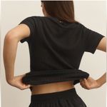 Anthropologie  PILCRO XXS Sheer Black Tee Photo 1