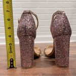 Shoe Land  Rose Gold Glitter Strappy Block Heels Photo 11