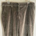 Garnet Hill  Gray Casual Wide Leg Pants Size 14 silver velvet corduroy cozy Photo 3